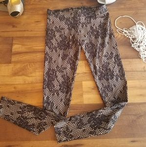 Rock & Republic "Sheer Floral Stocking" Leggings